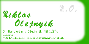 miklos olejnyik business card